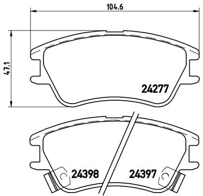 Brembo Brake Pads Front Hyundai Atoz ( Set Lh&Rh) (P30027)