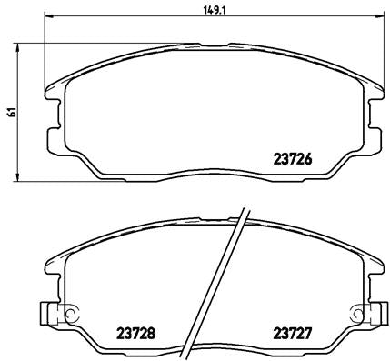 Brembo Brake Pads Front Hyundai Terracan ( Set Lh&Rh) (P30028)