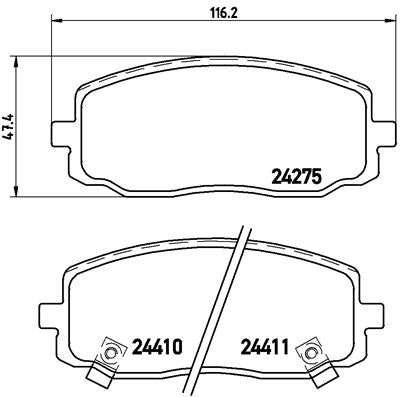 Brembo Brake Pads Front Kia Picanto 1.1 ( Set Lh&Rh) (P30032)