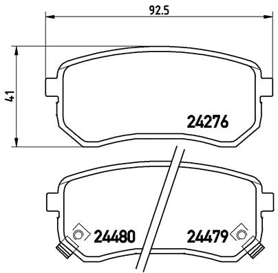 Brembo Brake Pads Rear Kia Picanto 1.1 ( Set Lh&Rh) (P30033)