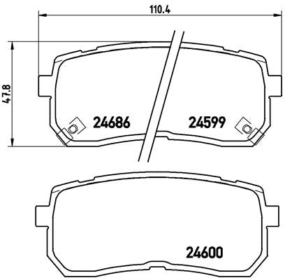 Brembo Brake Pads Rear Hyundai Ix55 3.0 ( Set Lh&Rh) (P30035)