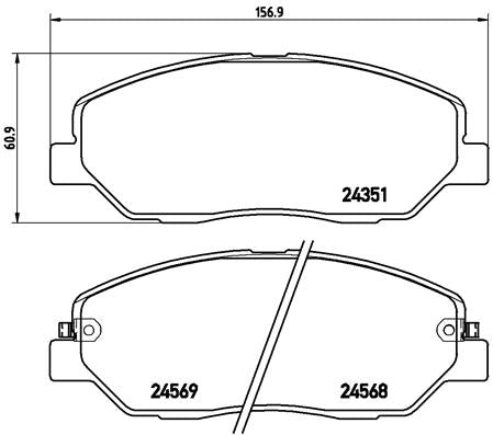 Brembo Brake Pads Front Hyundai Santa Fe ( Set Lh&Rh) (P30036)