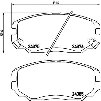 Brembo Brake Pads Front Hyu Tiburon/Kia S ( Set Lh&Rh) (P30038)