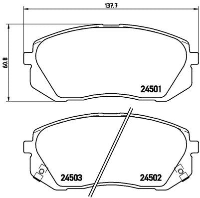 Brembo Brake Pads Front Hyundai Ix35 2.0 ( Set Lh&Rh) (P30039)