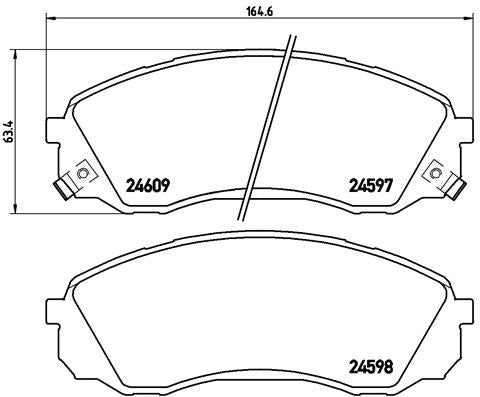 Brembo Brake Pads Front Hyundai H-1/Kia C ( Set Lh&Rh) (P30041)