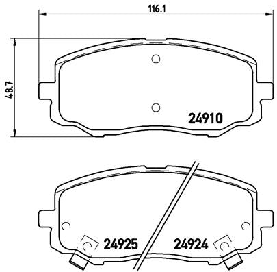 Brembo Brake Pads Front Hyundai I20 1.4/1 ( Set Lh&Rh) (P30045)