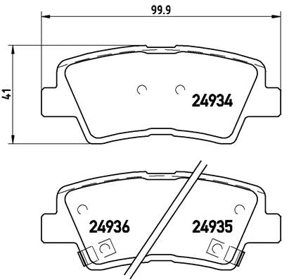 Brembo Brake Pads Rear Hyu Elan/Tucs/Kia ( Set Lh&Rh) (P30047)