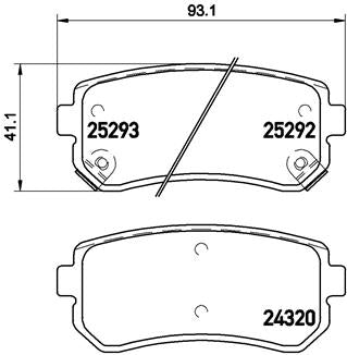 Brembo Brake Pads Rear Kia Cerato/Koup/H ( Set Lh&Rh) (P30051)