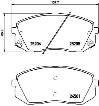 Brembo Brake Pads Front Hyu Ix35/Tucson/K ( Set Lh&Rh) (P30056)