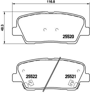 Brembo Brake Pads Rear Hyu Santa Fe/Kia ( Set Lh&Rh) (P30063)