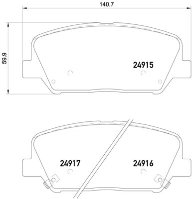 Brembo Brake Pads Front Hyu I30/Veloster/Ki ( Set Lh&Rh) (P30065)