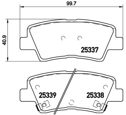 Brembo Brake Pads Rear Hyu I20/I30/Kiario ( Set Lh&Rh) (P30067)