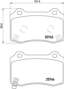 Brembo Brake Pads Rear Jeep G-Che Srt8 6 ( Set Lh&Rh) (P30074)