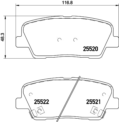 Brembo Brake Pads Rear Hyundai Santa Fe ( Set Lh&Rh) (P30081)