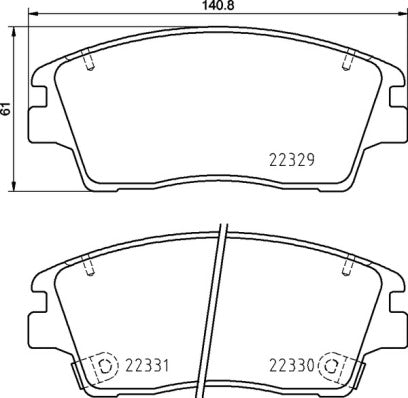 Brembo Brake Pads Front Kia Sportage ( Set Lh&Rh) (P30096)