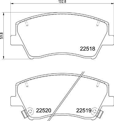 Brembo Brake Pads Front Hyundai ( Set Lh&Rh) (P30107)