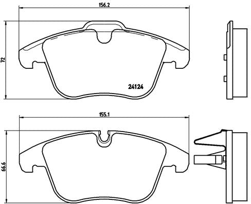 Brembo Brake Pads Front Jaguar Xf ( Set Lh&Rh) (P36022)