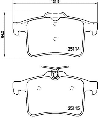 Brembo Brake Pads Rear Jaguar Xf/ Xj/Xk ( Set Lh&Rh) (P36026)