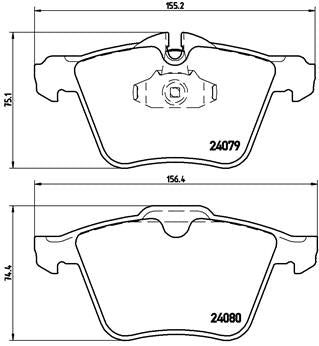 Brembo Brake Pads Front Jaguar Xf/Xj ( Set Lh&Rh) (P36027)