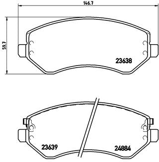 Brembo Brake Pads Front Chrysler Grandvoyager ( Set Lh&Rh) (P37007)