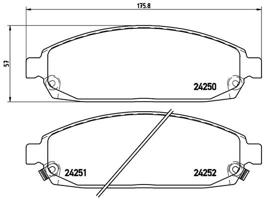 Brembo Brake Pads Front Jeep Grand Cherokee/Commander ( Set Lh&Rh) (P37010)