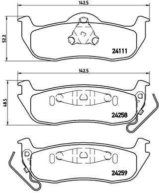 Brembo Brake Pads Rear Jeep Grand Cherokee/Commander ( Set Lh&Rh) (P37011)