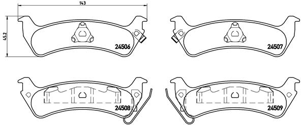 Brembo Brake Pads Rear Jeep Grand Cherokee ( Set Lh&Rh) (P37012)