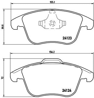 Brembo Brake Pads Front Land Rover  Discovery ( Set Lh&Rh) (P44020)