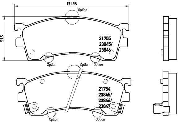 Brembo Brake Pads Front Ford/Mazda Telstar ( Set Lh&Rh) (P49023)