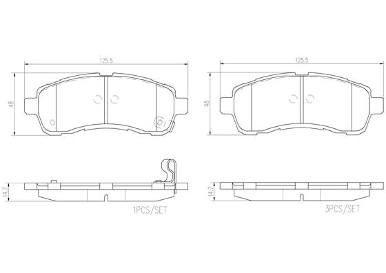 Brembo Brake Pads Front Mazda 2 ( Set Lh&Rh) (P49057)