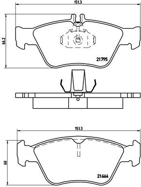 Brembo Brake Pads Front Mercedes C Class ( Set Lh&Rh) (P50023)