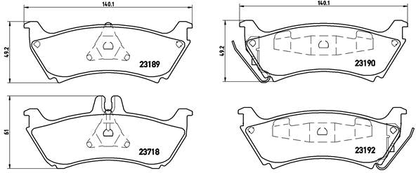 Brembo Brake Pads Rear Mercedes Ml270 Ml320/ ( Set Lh&Rh) (P50044)