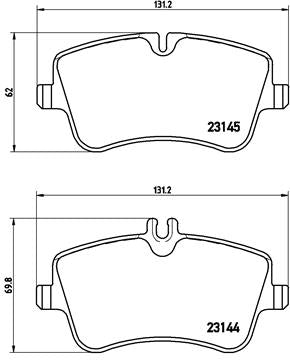 Brembo Brake Pads Front Mercedes C Class ( Set Lh&Rh) (P50045)