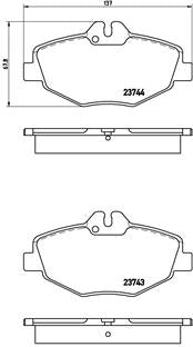 Brembo Brake Pads Front Mercedes E Class ( Set Lh&Rh) (P50049)