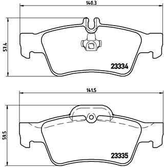 Brembo Brake Pads Rear Mercedes E Class ( Set Lh&Rh) (P50052)