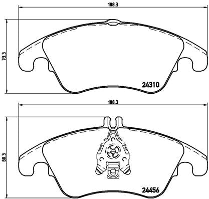 Brembo Brake Pads Front Mercedes  C320 E320/ ( Set Lh&Rh) (P50069)