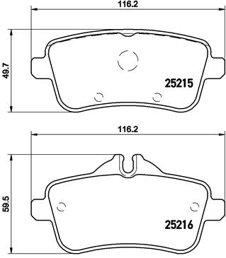 Brembo Brake Pads Rear Mercedes Gl-Class X1 ( Set Lh&Rh) (P50101)