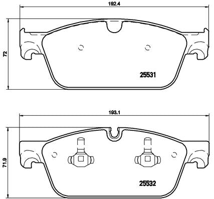 Brembo Brake Pads Front Mercedes Gl-Class X1 ( Set Lh&Rh) (P50102)