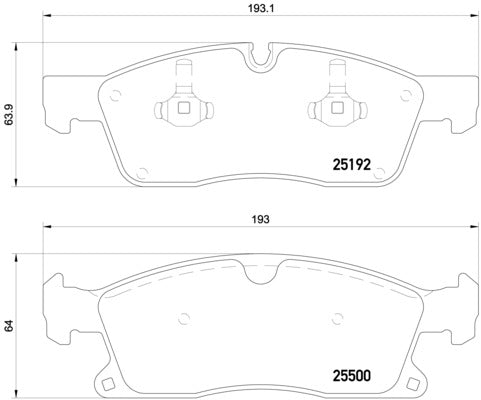 Brembo Brake Pads Front Mercedes Ml-Series ( Set Lh&Rh) (P50108)