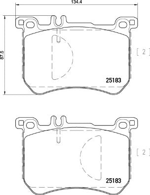 Brembo Brake Pads Front Mercedes S W222/Sl2 ( Set Lh&Rh) (P50111)