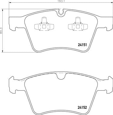 Brembo Brake Pads Front Mercedes Gl X164/ Mw ( Set Lh&Rh) (P50115)