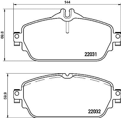 Brembo Brake Pads Front Mercedes C W205 ( Set Lh&Rh) (P50118)