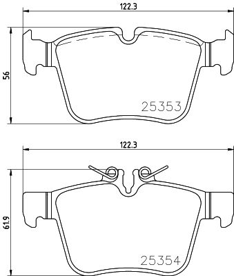 Brembo Brake Pads Rear Mercedes C W205 ( Set Lh&Rh) (P50122)