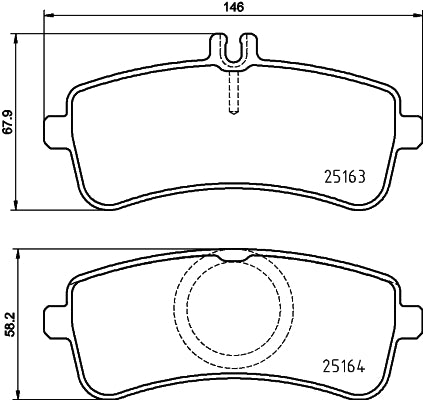 Brembo Brake Pads Rear Mercedes-Benz ( Set Lh&Rh) (P50132)