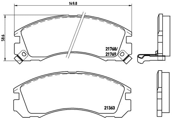 Brembo Brake Pads Front Mitsubishi Coltmi ( Set Lh&Rh) (P54017)