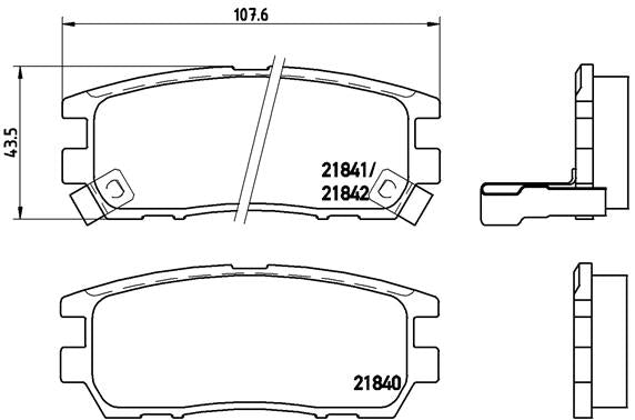 Brembo Brake Pads Rear Mitsubishi Pajero ( Set Lh&Rh) (P54018)