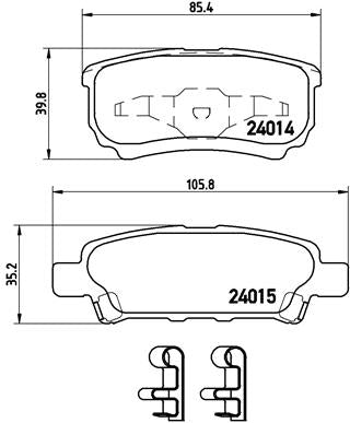 Brembo Brake Pads Rear Dodge/Jeep Mitsubishi ( Set Lh&Rh) (P54034)