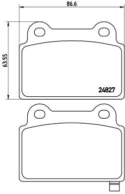 Brembo Brake Pads Rear Mitsubishi Lancer ( Set Lh&Rh) (P54052)