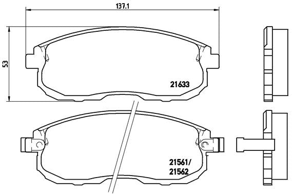 Brembo Brake Pads Front Infiniti I30 3.0 ( Set Lh&Rh) (P56021)