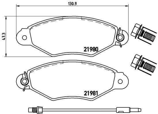 Brembo Brake Pads Front Peugeot 206/3 ( Set Lh&Rh) (P56038)